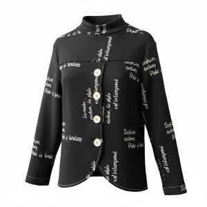 Frank Lyman Black/Beige Mandarin Collar Jacket Style 243393